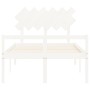 Seniorenbett mit weißem Massivholz-Kopfteil von vidaXL, Betten und Lattenroste - Ref: Foro24-3195522, Preis: 165,79 €, Rabatt: %
