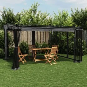 Gazebo with anthracite gray steel mesh walls 4x3 m by , Tents and gazebos - Ref: Foro24-4003912, Price: 384,09 €, Discount: %