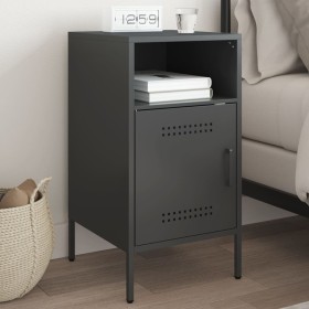 Bedside table made of cold-rolled black steel, 36x39x68 cm by , Nightstands - Ref: Foro24-843066, Price: 61,24 €, Discount: %