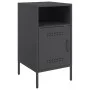 Bedside table made of cold-rolled black steel, 36x39x68 cm by , Nightstands - Ref: Foro24-843066, Price: 60,54 €, Discount: %