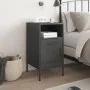 Bedside table made of cold-rolled black steel, 36x39x68 cm by , Nightstands - Ref: Foro24-843066, Price: 60,54 €, Discount: %