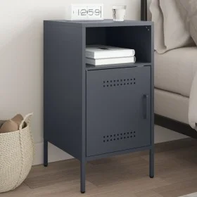 Bedside tables 2 units anthracite gray steel 36x39x68 cm by , Nightstands - Ref: Foro24-843070, Price: 74,29 €, Discount: %