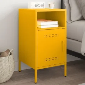 Cold-rolled steel yellow bedside table 36x39x68 cm by , Nightstands - Ref: Foro24-843072, Price: 63,96 €, Discount: %