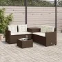 L-shaped garden sofa with table and brown PE rattan cushions by , Garden sets - Ref: Foro24-369028, Price: 337,72 €, Discount: %