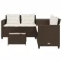 L-shaped garden sofa with table and brown PE rattan cushions by , Garden sets - Ref: Foro24-369028, Price: 337,72 €, Discount: %
