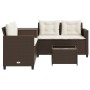 L-shaped garden sofa with table and brown PE rattan cushions by , Garden sets - Ref: Foro24-369028, Price: 287,36 €, Discount: %