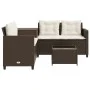 L-shaped garden sofa with table and brown PE rattan cushions by , Garden sets - Ref: Foro24-369028, Price: 337,72 €, Discount: %