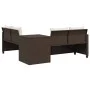Sofá de jardín en forma de L con mesa y cojines ratán PE marrón de , Conjuntos de jardín - Ref: Foro24-369028, Precio: 337,70...