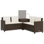 Gartensofa in L-Form mit Tisch und Kissen aus braunem PE-Rattan. von , Gartensets - Ref: Foro24-369028, Preis: 337,70 €, Raba...