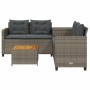 L-shaped garden sofa with table and gray PE rattan cushions by , Garden sets - Ref: Foro24-369037, Price: 287,62 €, Discount: %