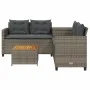 L-shaped garden sofa with table and gray PE rattan cushions by , Garden sets - Ref: Foro24-369037, Price: 340,98 €, Discount: %