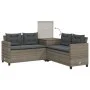 Gartensofa in L-Form mit Tisch und grauen PE-Rattan-Kissen. von , Gartensets - Ref: Foro24-369037, Preis: 340,98 €, Rabatt: %