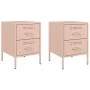 Mesitas de noche 2 unidades acero rosa 36x39x50,5 cm de , Mesitas de noche - Ref: Foro24-842925, Precio: 107,45 €, Descuento: %