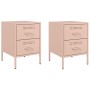 Nachttische, 2 Stück, rosa Stahl, 36x39x50,5 cm. von , Nachttische - Ref: Foro24-842925, Preis: 127,79 €, Rabatt: %