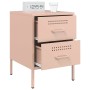 Nachttische, 2 Stück, rosa Stahl, 36x39x50,5 cm. von , Nachttische - Ref: Foro24-842925, Preis: 127,79 €, Rabatt: %