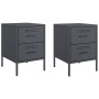 Mesitas de noche 2 unidades acero gris antracita 36x39x50,5 cm de , Mesitas de noche - Ref: Foro24-842927, Precio: 127,73 €, ...