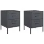 Mesitas de noche 2 unidades acero gris antracita 36x39x50,5 cm de , Mesitas de noche - Ref: Foro24-842927, Precio: 107,45 €, ...
