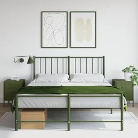 Bedside tables 2 units olive green steel 36x39x50.5 cm by , Nightstands - Ref: Foro24-842931, Price: 126,35 €, Discount: %