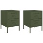 Nachttische, 2 Stück, Olivengrünes Stahl, 36x39x50,5 cm. von , Nachttische - Ref: Foro24-842931, Preis: 127,79 €, Rabatt: %