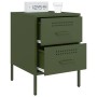 Mesitas de noche 2 unidades acero verde oliva 36x39x50,5 cm de , Mesitas de noche - Ref: Foro24-842931, Precio: 128,14 €, Des...