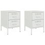 Nachttische, 2 Stück, weißer Stahl, 36x39x50,5 cm. von , Nachttische - Ref: Foro24-842933, Preis: 127,79 €, Rabatt: %