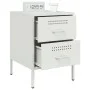 Bedside tables 2 units white steel 36x39x50.5 cm by , Nightstands - Ref: Foro24-842933, Price: 107,45 €, Discount: %