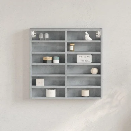 Engineered wood display case in gray concrete 60x8.5x58 cm by , Shelves and shelves - Ref: Foro24-847964, Price: 40,05 €, Dis...