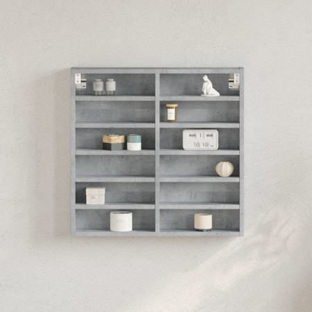 Ingenieurholzvitrine in Betongrau 60x8,5x58 cm von , Regale und Regale - Ref: Foro24-847964, Preis: 40,72 €, Rabatt: %