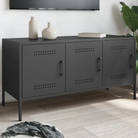 Black steel TV stand 100.5x39x50.5 cm by , TV Furniture - Ref: Foro24-842946, Price: 92,87 €, Discount: %