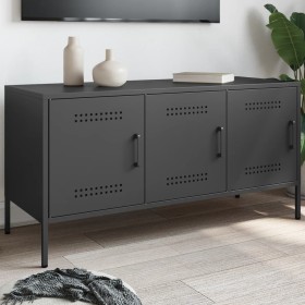 Schwarzer TV-Schrank aus Stahl, 100,5x39x50,5 cm. von , TV-Möbel - Ref: Foro24-842946, Preis: 93,91 €, Rabatt: %