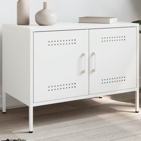Mueble de TV de acero blanco 68x39x50,5 cm de , Muebles TV - Ref: Foro24-842944, Precio: 78,93 €, Descuento: %