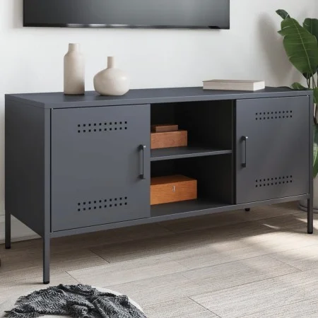 Mueble de TV de acero gris antracita 100,5x39x50,5 cm de , Muebles TV - Ref: Foro24-842990, Precio: 97,16 €, Descuento: %