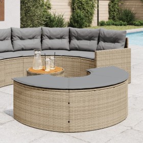 Gartenhocker mit beigen Polstern aus synthetischem Rattan von , Hocker für den Außenbereich - Ref: Foro24-369089, Preis: 173,...