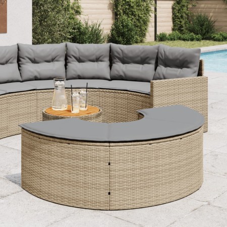 Gartenhocker mit beigen Polstern aus synthetischem Rattan von , Hocker für den Außenbereich - Ref: Foro24-369089, Preis: 173,...