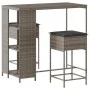 3-piece garden bar set with gray PE rattan cushions by , Garden sets - Ref: Foro24-3261494, Price: 225,96 €, Discount: %