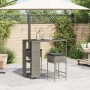 3-piece garden bar set with gray PE rattan cushions by , Garden sets - Ref: Foro24-3261494, Price: 229,71 €, Discount: %