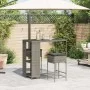 3-piece garden bar set with gray PE rattan cushions by , Garden sets - Ref: Foro24-3261494, Price: 225,96 €, Discount: %
