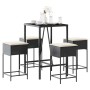 5-teiliges Gartenset mit schwarzen PE-Rattan-Kissen von , Gartensets - Ref: Foro24-3261461, Preis: 298,06 €, Rabatt: %