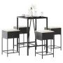Juego de bar de jardín de 5 piezas con cojines ratán PE negro de , Conjuntos de jardín - Ref: Foro24-3261461, Precio: 298,51 ...
