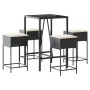 5-piece garden bar set with black PE rattan cushions by , Garden sets - Ref: Foro24-3261461, Price: 298,06 €, Discount: %
