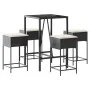 5-teiliges Gartenset mit schwarzen PE-Rattan-Kissen von , Gartensets - Ref: Foro24-3261461, Preis: 299,03 €, Rabatt: %
