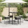 5-teiliges Gartenset mit schwarzen PE-Rattan-Kissen von , Gartensets - Ref: Foro24-3261461, Preis: 299,03 €, Rabatt: %