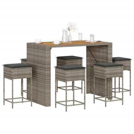 Gartenset mit 7-teiliger Bar aus schwarzem PE-Rattan und Kissen. von , Gartensets - Ref: Foro24-3261518, Preis: 548,80 €, Rab...