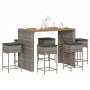 7-piece garden bar set with black PE rattan cushions by , Garden sets - Ref: Foro24-3261518, Price: 545,69 €, Discount: %
