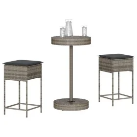 3-piece garden bar set with grey PE rattan cushions by , Garden sets - Ref: Foro24-3261442, Price: 189,35 €, Discount: %