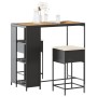 3-piece garden bar set with black PE rattan cushions by , Garden sets - Ref: Foro24-3261496, Price: 228,45 €, Discount: %