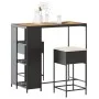 3-piece garden bar set with black PE rattan cushions by , Garden sets - Ref: Foro24-3261496, Price: 229,74 €, Discount: %