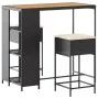3-piece garden bar set with black PE rattan cushions by , Garden sets - Ref: Foro24-3261496, Price: 229,74 €, Discount: %