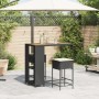 3-teiliges Gartenset mit schwarzen PE-Rattan-Kissen von , Gartensets - Ref: Foro24-3261496, Preis: 228,54 €, Rabatt: %
