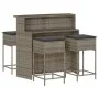 5-piece garden bar set with gray PE rattan cushions by , Garden sets - Ref: Foro24-3261489, Price: 399,86 €, Discount: %